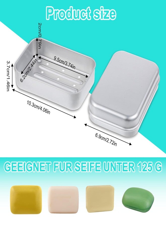 Tyqour Aluminium Travel Soap Container Metal Travel Soap Dish with Lid Self Draining Soap Tin Bar Holder Case Box for Camp Travel Gym Hiking Home Bathroom - Image 2