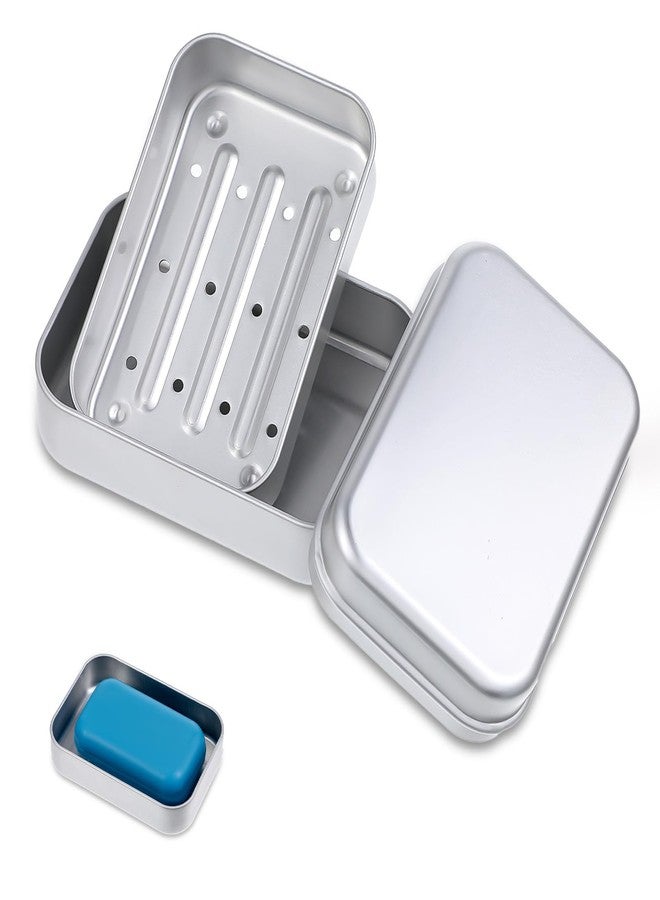 Tyqour Aluminium Travel Soap Container Metal Travel Soap Dish with Lid Self Draining Soap Tin Bar Holder Case Box for Camp Travel Gym Hiking Home Bathroom - Image 1