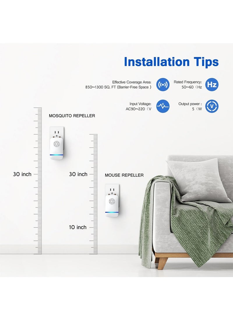 yIFeNG Ultrasonic Pest Repeller, 1 Packs, 2024 Upgraded, Electronic Indoor Pest Repellent Plug in for Insects, Mice,Ant, Mosquito, Spider, Rodent, Roach, Mosquito Repellent for Children  - Image 3