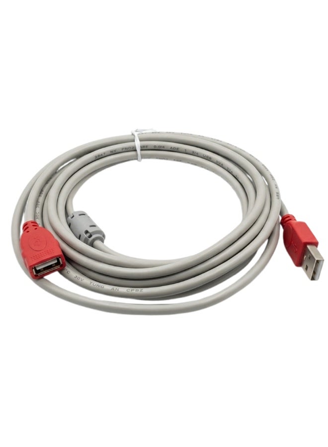 بلاتينيوم كابل تمديد USB 2.0 ذكر إلى أنثى بطول 3 أمتار وجهد 30 فولت - كابل نقل بيانات عالي الأداء للكمبيوتر، سلك تمديد USB متين لأجهزة الكمبيوتر الشخصية، وأجهزة الكمبيوتر المحمولة، والطابعات، ولوحات المفاتيح، والماوس، ووحدات التخزين المحمولة، والملحقات - Image 2