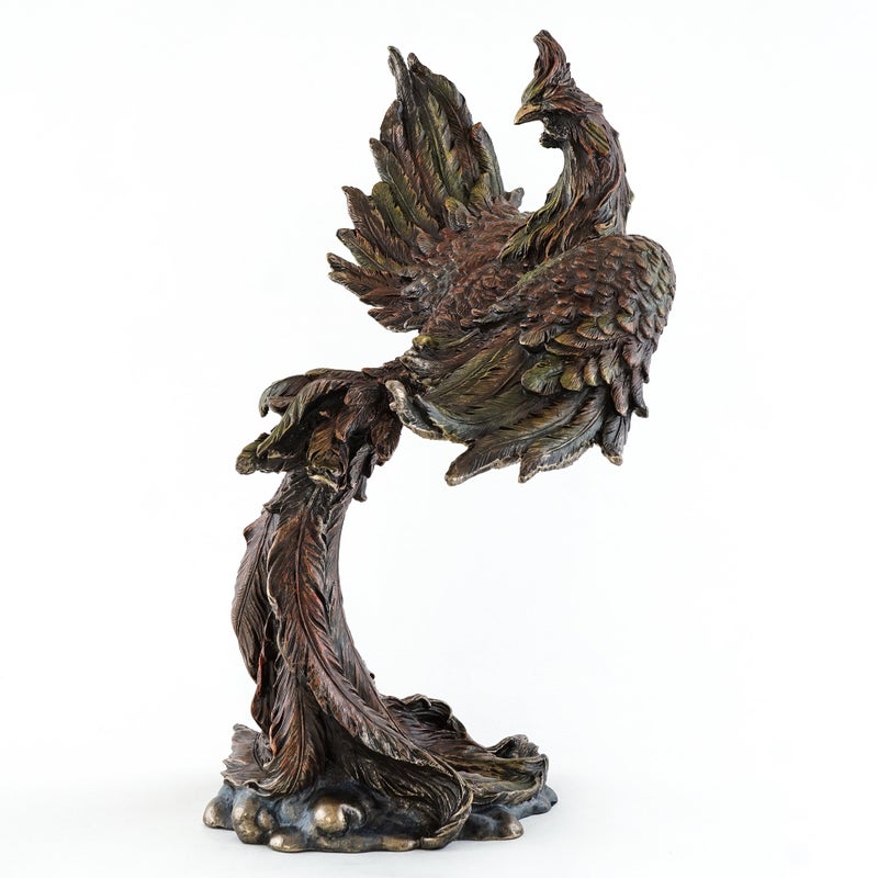 Top Collection Mythical Rising Fire Phoenix Statue Legendary Immortal Bird Sculpture in Premium Cold Cast Bronze 1225Inch Powerful and Majestic Figurine
