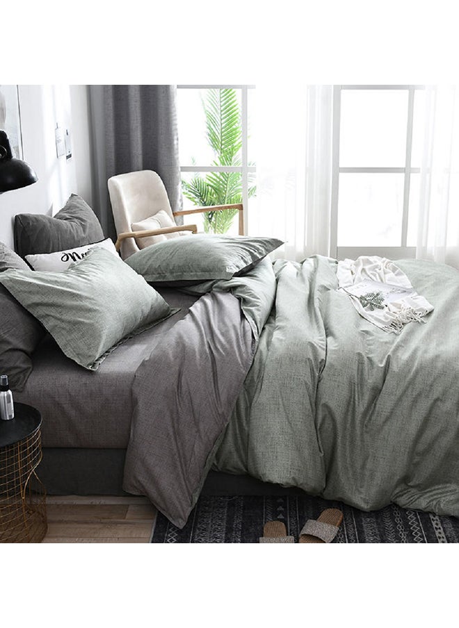 4-Piece King Size Luxurious Comforter Set Microfiber Green