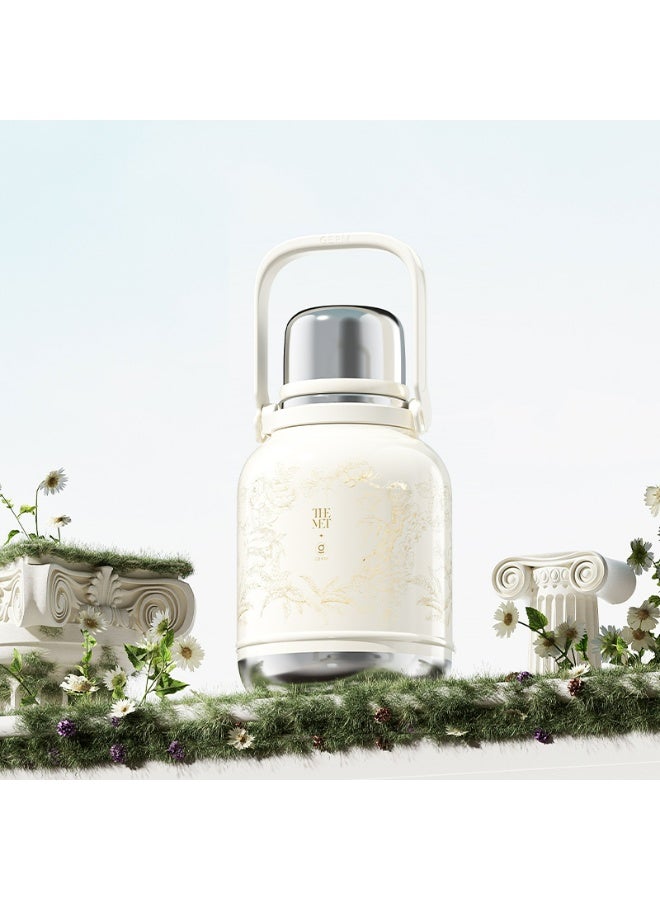 GERM x THE MET Ethereal Garden Chubby Vacuum Bottle with Cup – Golden | 1000ml Insulated Thermos | 24H Heat & Cold Retention | BPA-Free Stainless Steel Flask | Premium Gift Edition - Image 2