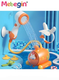 Generic 5 Pcs Electric Radish Submarine Shower Set, Submarine Spray Station with Hand Shower, Automatic Water Spray Bath Toy, Durable Safe Baby Bath Toy, Portable Camping Shower Pump for Kids, in Bathtub or  - Image 1