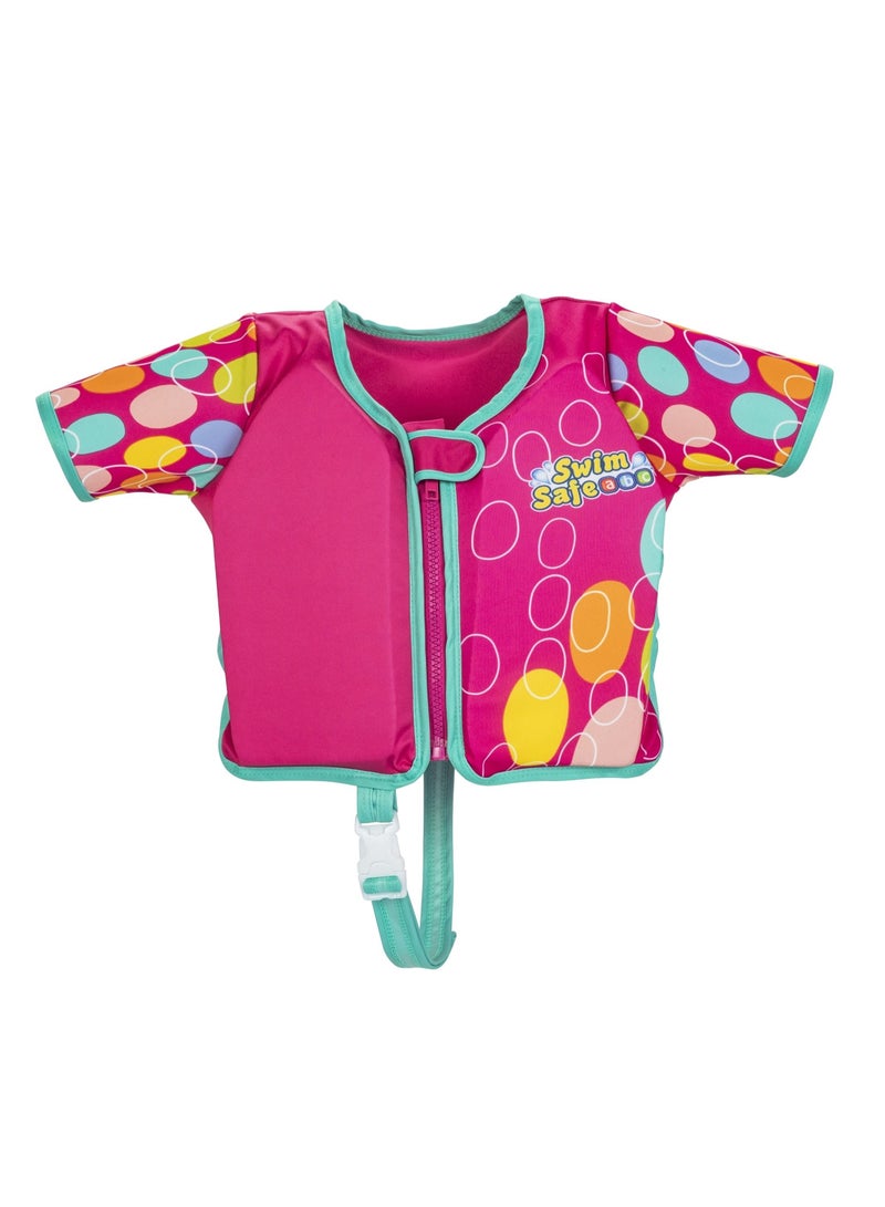 Bestway - Swim Safe ABC Life Jacket With Textile Cover And Sleeves Pink - 32147 - Image 1