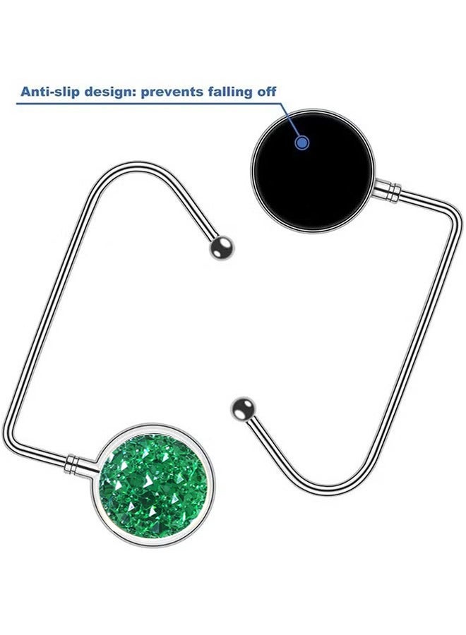 2Pack Handbag Purse Hanger Hooks for Table Portable Crystal Diamond Mini Duty Metal Bag - Image 2