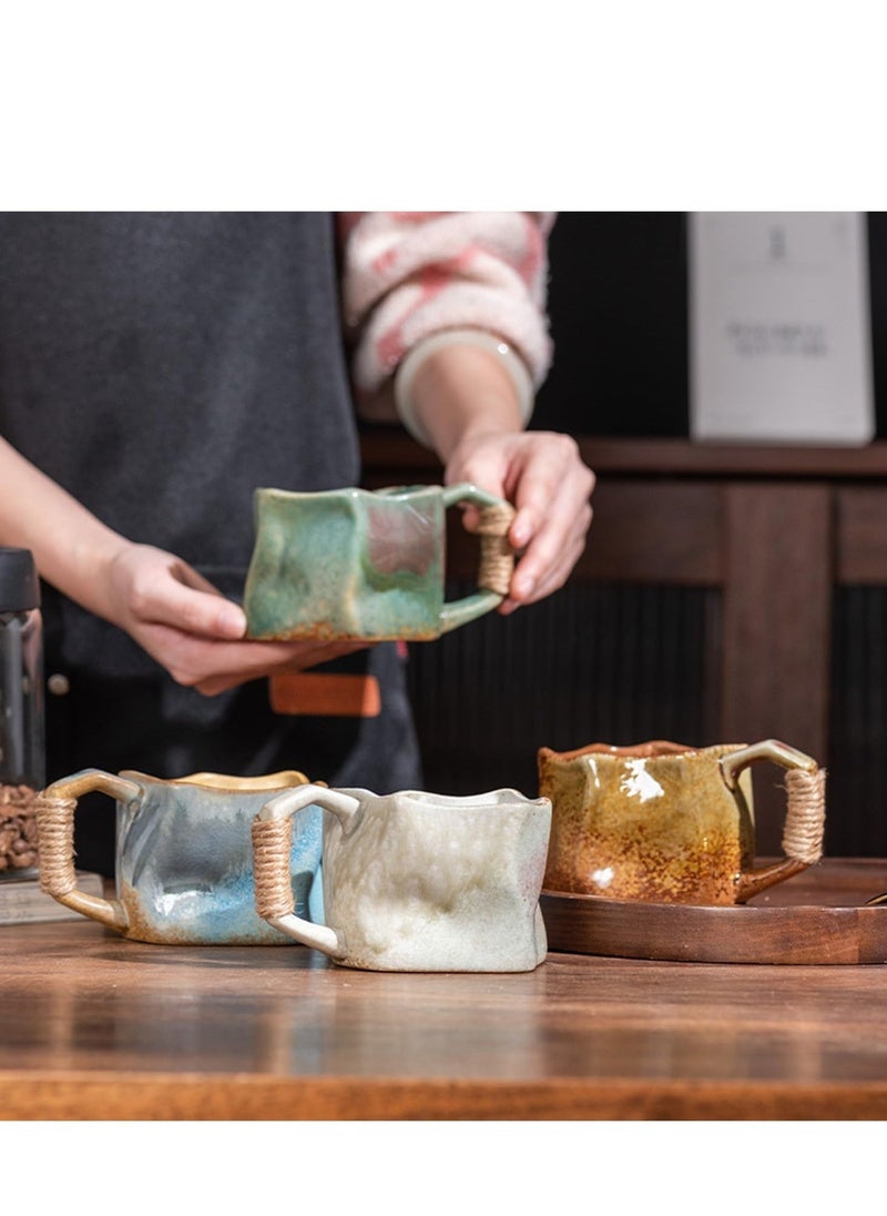 Generic Coffee Mugs, Newest Aesthetic Cloud Irregular Coffee Mugs 9 Oz/ 250 Ml, Ceramic Cloud Mug for Dishwasher, Blue  - Image 3