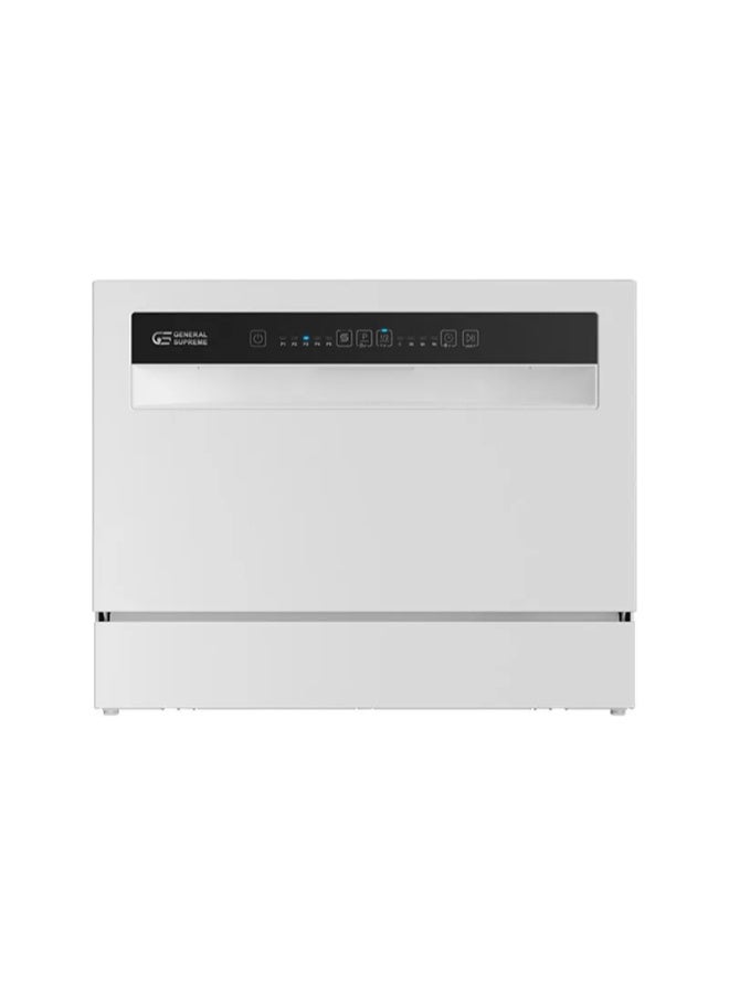 جنرال سوبريم غسالة صحون سطحية, 5 برامج, 6 أماكن, 1 رف, تجفيف إضافي,  أبيض. GSDWT6105WH - Image 1