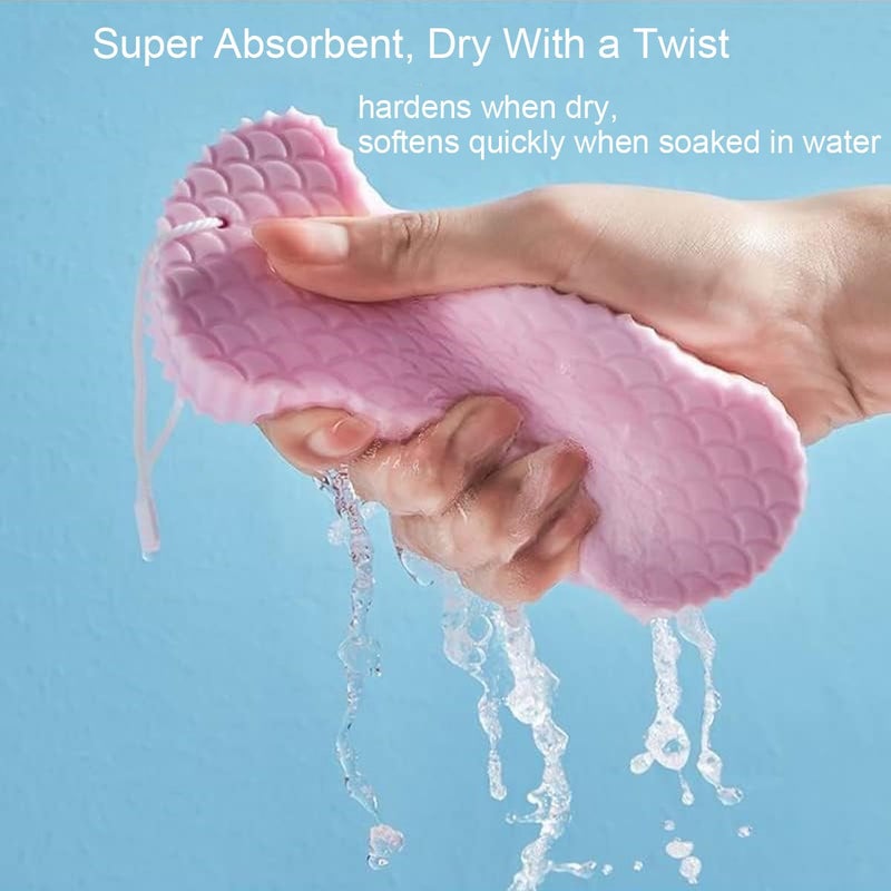 WFWJ 3Pcs Magic Exfoliating Bath Sponge,3D Super Soft Exfoliating Bath Sponge,Remover Dead Skin for Adults Children and Pregnant Women,Reusable(Blue+Pink+Gray) - Image 4