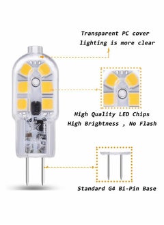 G4 2W LED Light Bulbs Cool White 6000K, AC/DC 12V, 200LM, Equivalent to Capsule Halogen Bulb 10W-20W, Bi-Pin 12V LED, Not Dimmable, 6pcs - pzsku/Z7F29F2DED346BE3A72FDZ/45/_/1666397480/5d0313cf-325e-4cb9-a14c-3a5237512d95