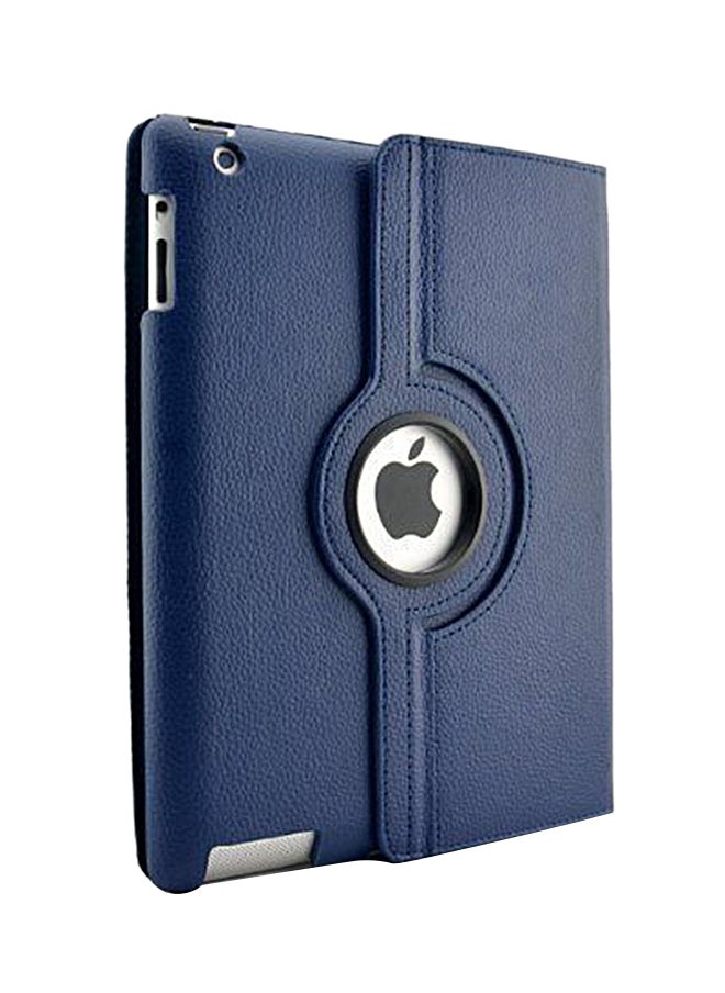 Loquat - 360 Degree Rotating Stand Leather Cover Case For Apple iPad 2 Apple iPad 3 Apple iPad 4 Blue - Image 1