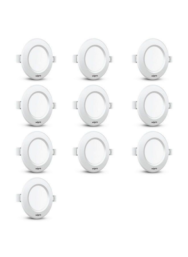 wipro Alpha 10W Round Downlight Junction Box | Warm White (2700K) | Glare-Free Design |Recessed Down Light For False Ceiling | Cutout ? 3 Inch | Pack Of 10 - Image 2