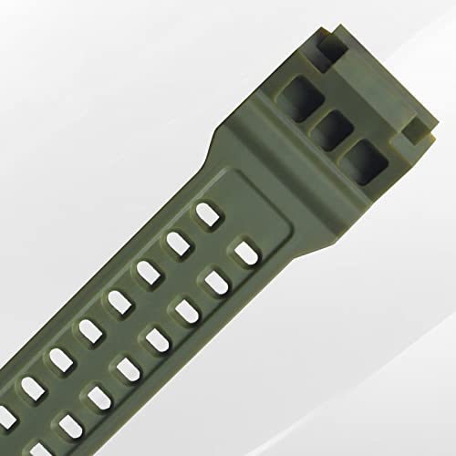 OliBoPo Natural Resin Replacement Watch Strap for Casio Mens G-Shock Master of G Mudmaster Twin Sensor Sports Watch GG-1000/GWG-100/GSG-100 (Camouflage ArmyGreen) - Image 5