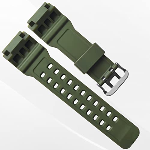 OliBoPo Natural Resin Replacement Watch Strap for Casio Mens G-Shock Master of G Mudmaster Twin Sensor Sports Watch GG-1000/GWG-100/GSG-100 (Camouflage ArmyGreen) - Image 4