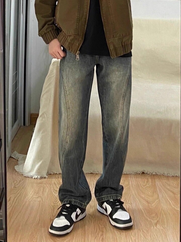 Unisex Classic Denim Jeans Loose Fit Daily Outdoor Wear - Image 1