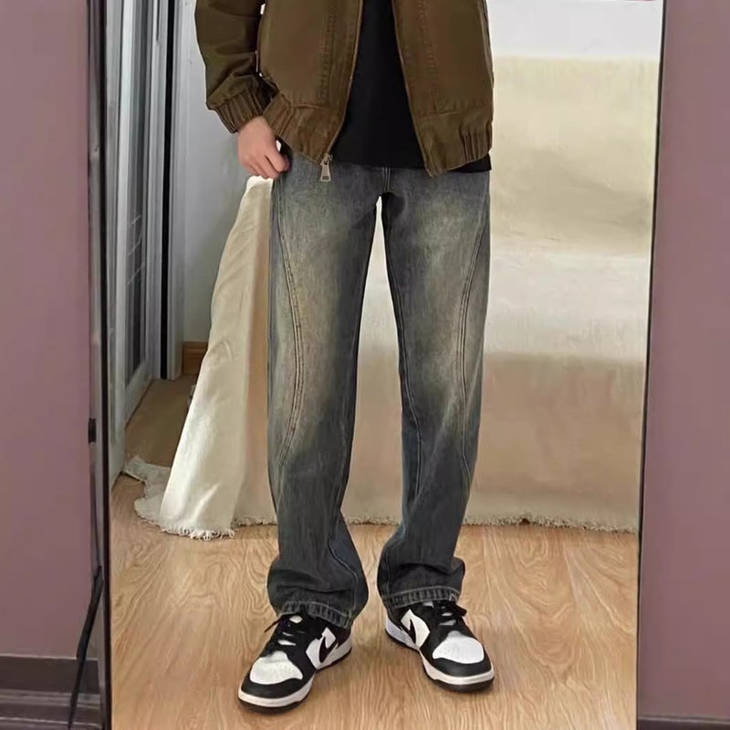 Unisex Classic Denim Jeans Loose Fit Daily Outdoor Wear - Image 2