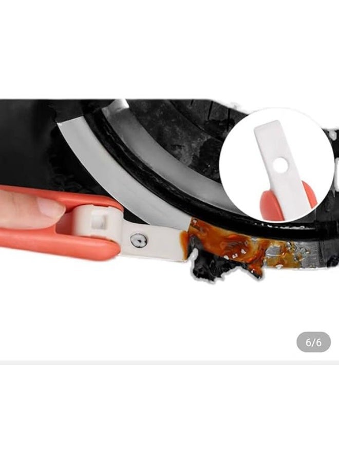 فرشاة تنظيف الموقد 3 في 1 بتصميم مزدوج الغرض مع شعيرات من الفولاذ المقاوم للصدأ مطلية بالنحاس أداة مكشطة شواء المطبخ فرشاة متعددة الوظائف لموقد الفرن والشواية للتنظيف العميق (أحمر) - Image 4