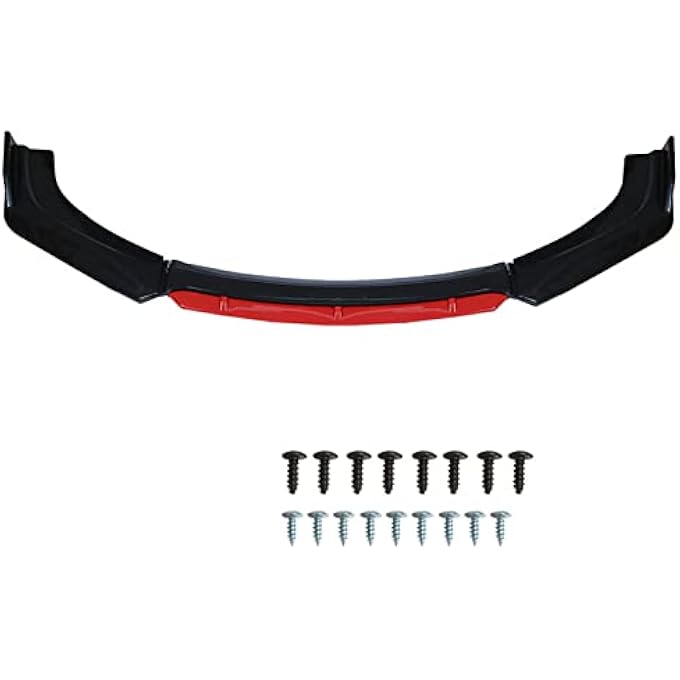 LABLT Universal Car Front Bumper Lip Spoiler Splitter Protector Red 2 Layer Lip Matte - Image 4
