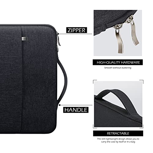 MicaYoung 15.6 Inch Laptop Sleeve Case Water-Resistant Protection Cover with Front Pocket Retractable Handle Computer Bag for 15.6 Inch Notebook Chromebook, Black - Image 5