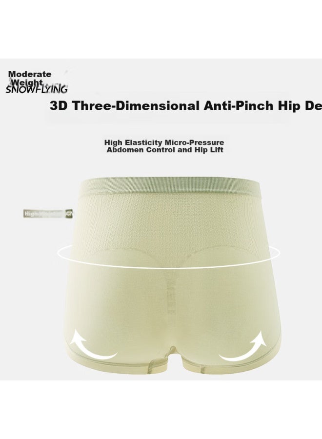 Snowflying High-waist Tummy Control Women's Hip-lifting Antibacterial Cotton Crotch Plus Size Shorts 4-pack  New Model - Image 3