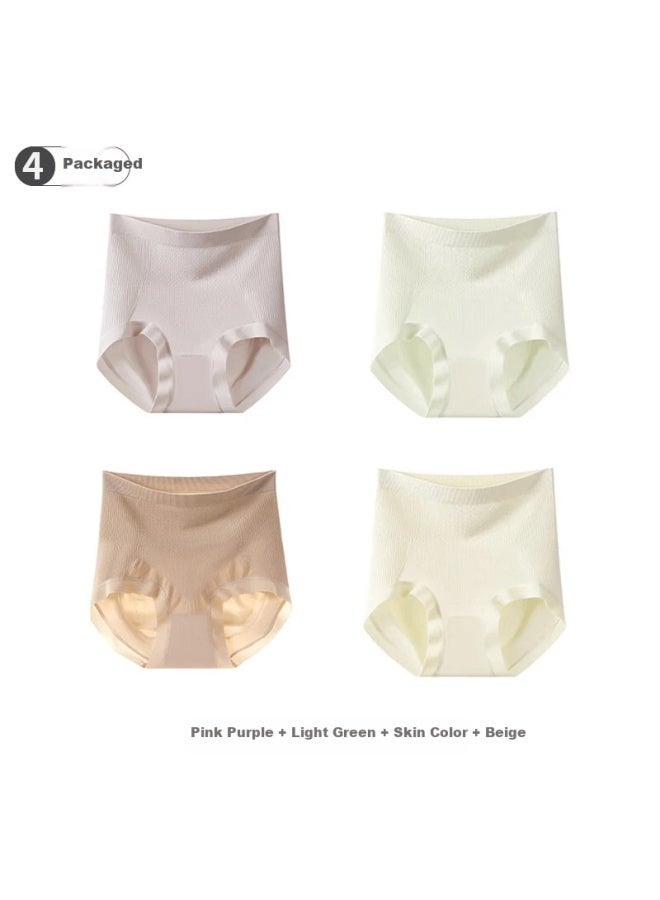 Snowflying High-waist Tummy Control Women's Hip-lifting Antibacterial Cotton Crotch Plus Size Shorts 4-pack  New Model - Image 5