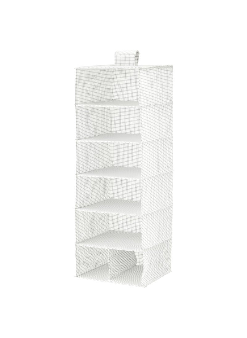 خزانة مع 7 حجرات بيضاء/رمادية 30x30x90 سم