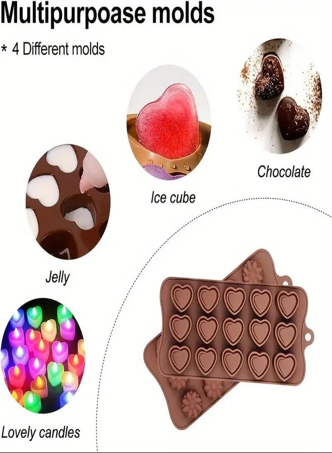 LEGACYCART (2PCS Combo) 55Cavity and 15 Heart Silicone Chocolate Mould, Valentine's Day Heart Silicone Molds, Candy Mold, Used for Jelly, Homemade Treats, Candy, Candle, Chocolate, Resin, Clay - Image 5