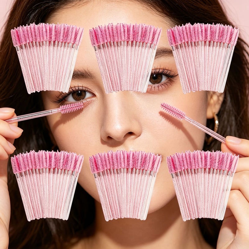 500 Pieces Crystal Eyelash And Eyebrow Brush Set Black Easy To Create Mascara Effect For Eyelash Extension Curling Makeup Tool - Image 1