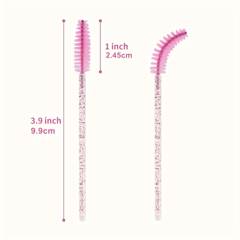 500 Pieces Crystal Eyelash And Eyebrow Brush Set Black Easy To Create Mascara Effect For Eyelash Extension Curling Makeup Tool - Image 4