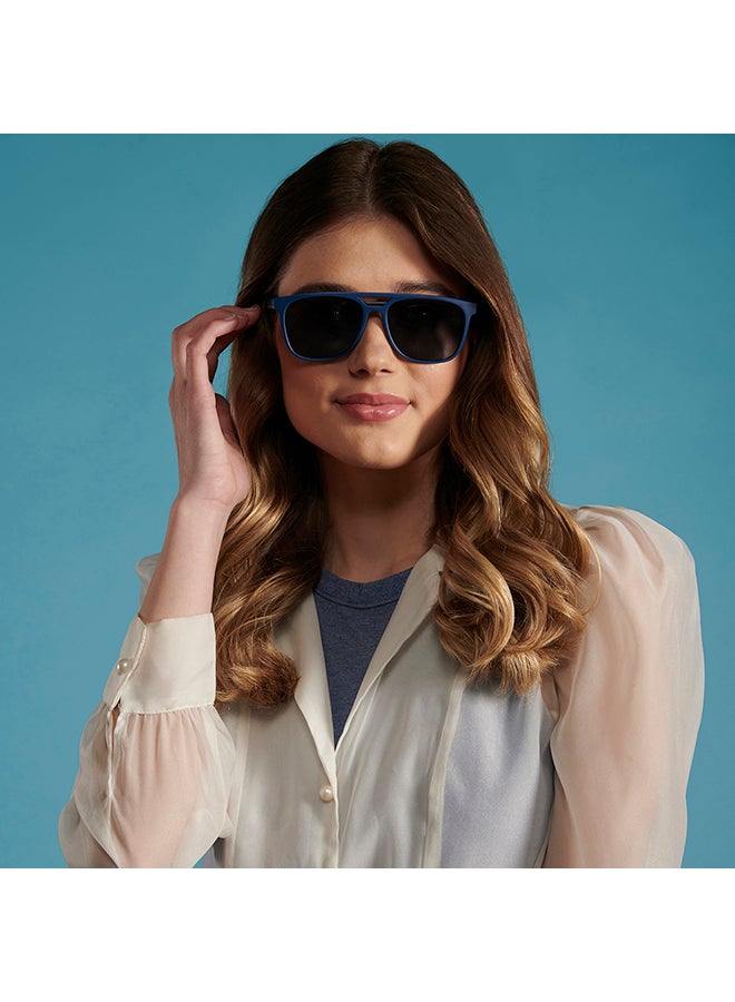 VINCENT CHASE Unisex VINCENT CHASE By Lenskart | Mirage Full Rim Wayfarer Polarized & UV Protected Sunglasses For Men & Women VC S12644 - 57mm - Blue - Image 4