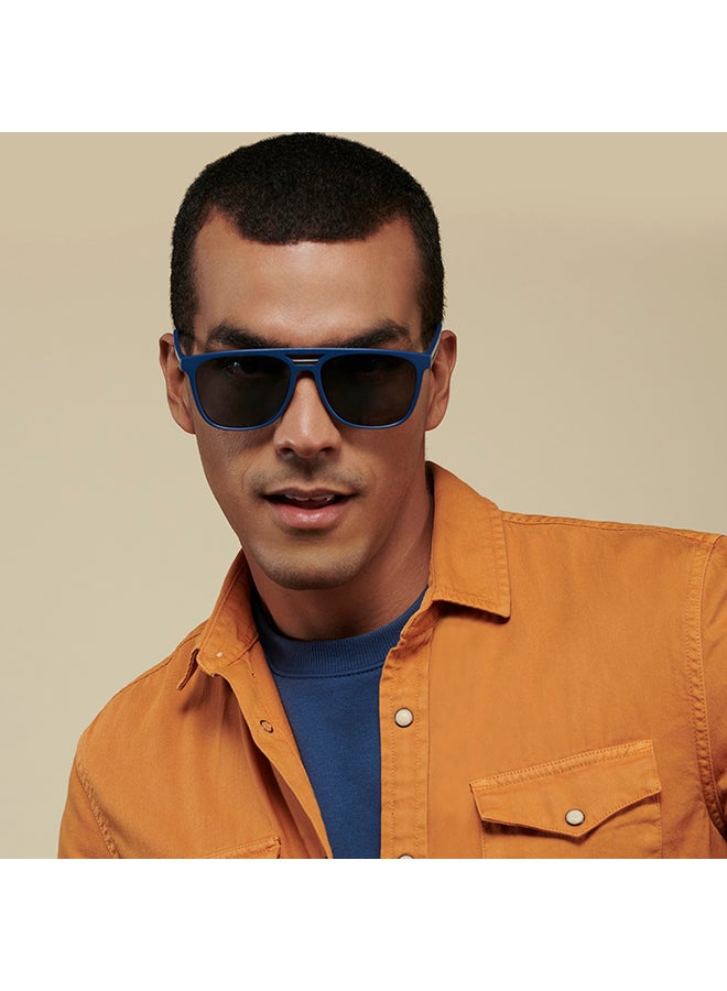 VINCENT CHASE Unisex VINCENT CHASE By Lenskart | Mirage Full Rim Wayfarer Polarized & UV Protected Sunglasses For Men & Women VC S12644 - 57mm - Blue - Image 3