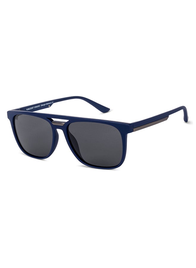 VINCENT CHASE Unisex VINCENT CHASE By Lenskart | Mirage Full Rim Wayfarer Polarized & UV Protected Sunglasses For Men & Women VC S12644 - 57mm - Blue - Image 2