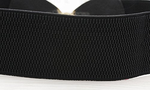 X&F Women's Elegant PU Bowknot Stretch Wide Belt Dress Decorative Waistbelts Black - Image 5
