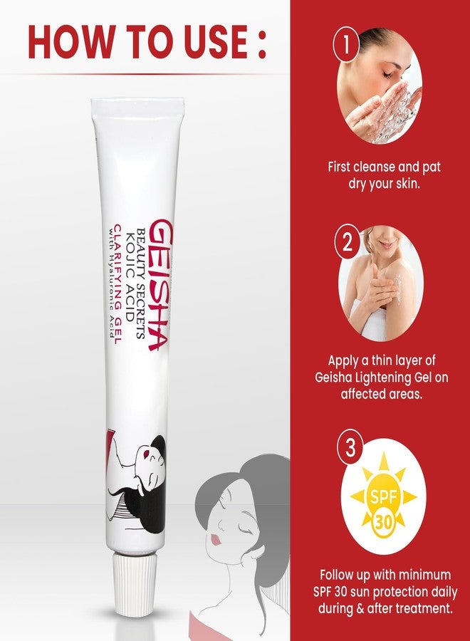 OMIC Geisha, Kojic Acid Gel - 1 fl oz / 30g - Skin Brightening, Clarifying Gel for Face, Body, Hands, Armpits - Hyaluronic Acid - Image 4