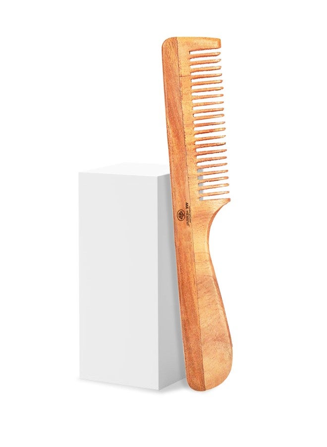 WE HERBAL Wooden Neem Comb for Hair Growth, Treated with Herbal Oils, Promotes Hair Growth, Controls Hairfall and Dandruff, Stimulates Scalp, Frizz Control, Natural Neem Wood Hair Comb for All Hair Types - Image 1