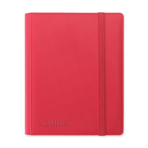 Vault X 9 Pocket Strap Binder, 360 Cards, Exo-Tec Material, 20 Side-Loading Pages (Red) - Image 1