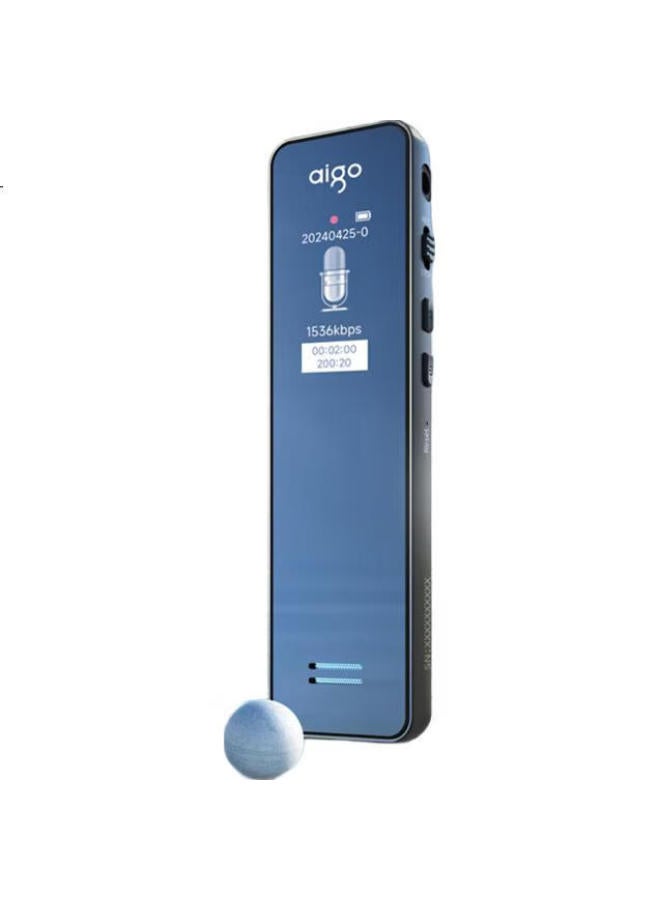 Aigo R6933Plus 16Gb Professional Voice Recorder, One-Button Recording Device, Voice Recorder To Text Converter For Meetings, Study Training Interviews, Glossy Black - Image 3