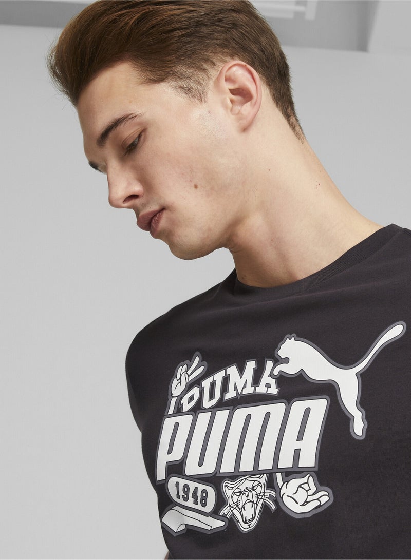 PUMA GRAPHICS Icon Mens Black T-shirt - Image 5