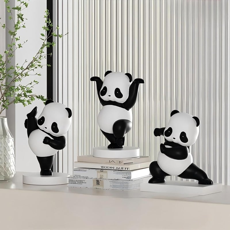 تمثال باندا راتنجي ، فن إبداعي، زخرفة نحت كونغ فو باندا كف تاي تشي الإلهي، ديكور منزلي ومكتبي حديث وبسيط، حرف يدوية لغرفة المعيشة وخزانة التلفزيون والرف وطاولة المكتب ومدخل المنزل، هدية ديكور، ارتفاع 21 سم - Image 5