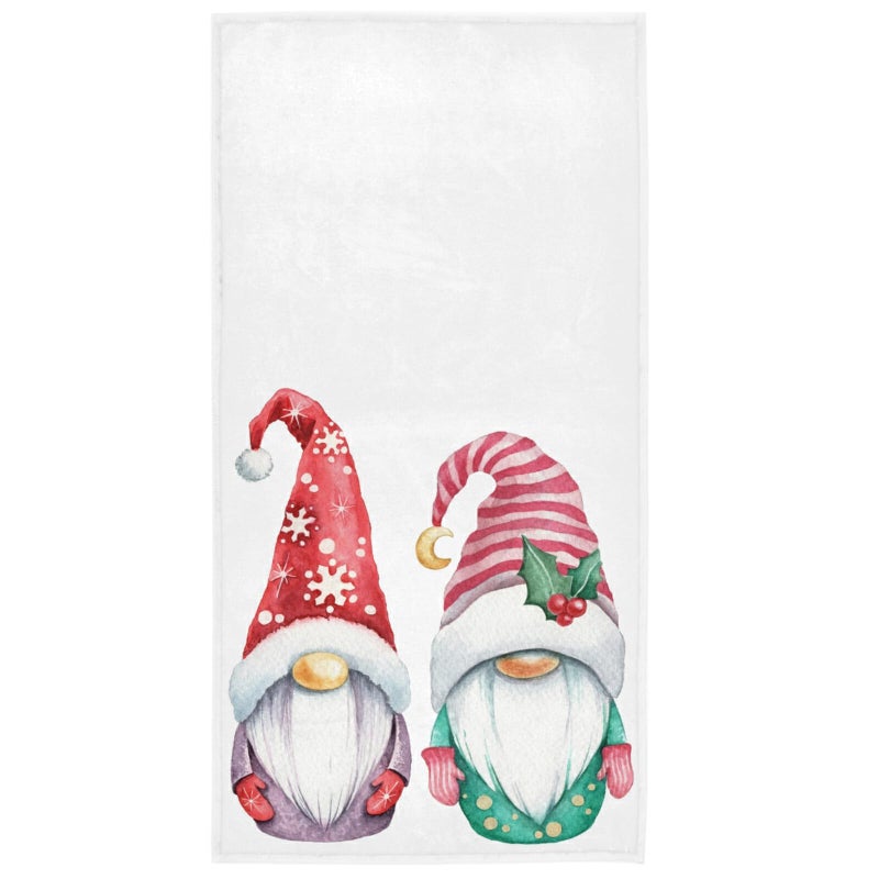 Vdsrup Christmas Gnome Hand Towels Winter Elf Towel Soft Kitchen Tea Towels Dish Washcloths Thin Guest Face Towel Portable Bath Decorations Housewarming Gifts 16 X 30 in