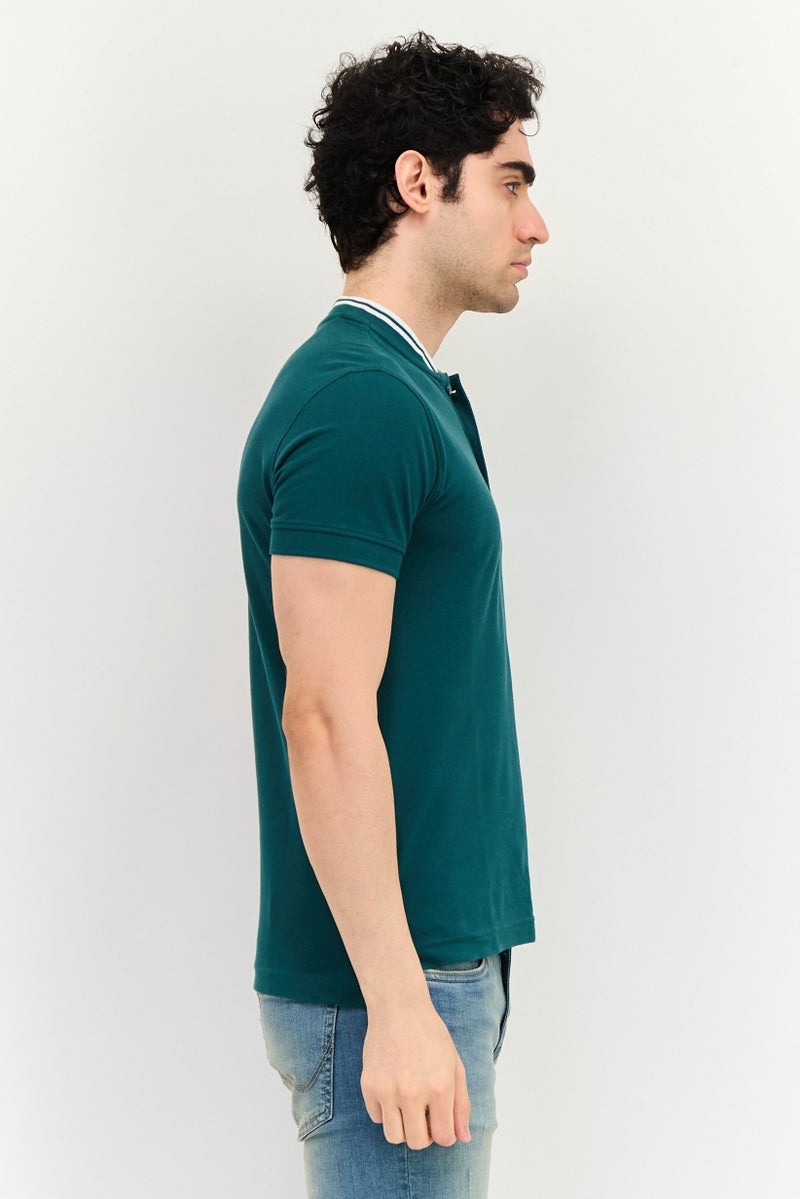 Levi's تي شيرت بولو قصير الأكمام للرجال بتصميم عادي وشعار العلامة التجارية، أخضر - Image 3