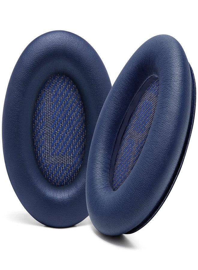 WC وسادات أذن بديلة مطورة من WC Wicked Cushions لسماعات Bose QC35 و QC35ii (QuietComfort 35) وغيرها - جلد أكثر نعومة، رغوة ذاكرة فاخرة، سماكة إضافية، متانة فائقة | (أزرق منتصف الليل) - Image 1