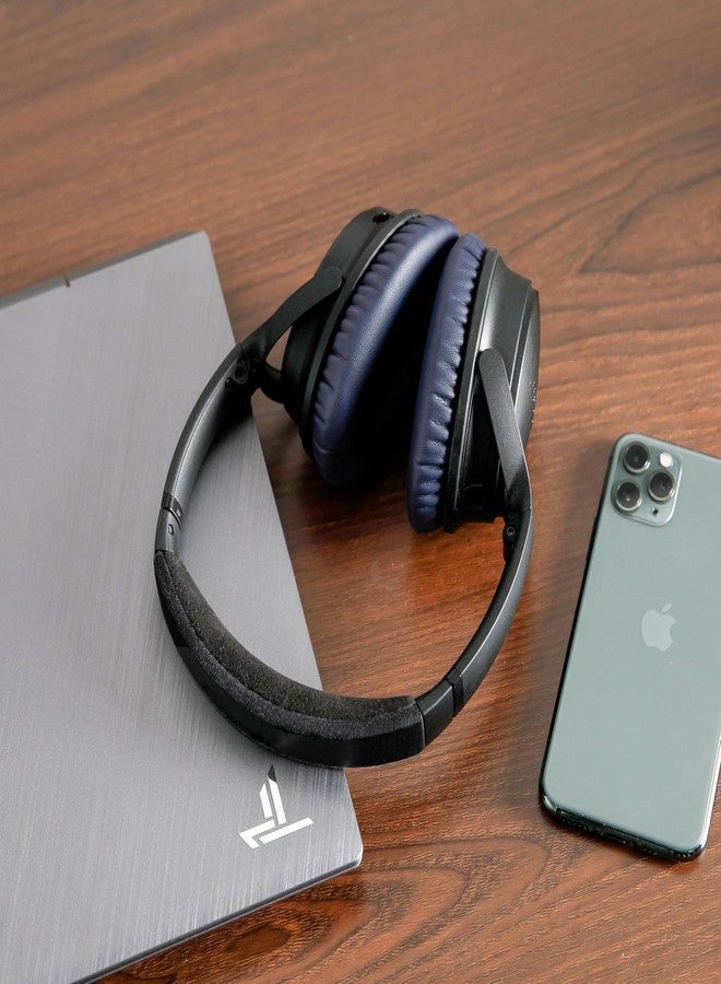 WC وسادات أذن بديلة مطورة من WC Wicked Cushions لسماعات Bose QC35 و QC35ii (QuietComfort 35) وغيرها - جلد أكثر نعومة، رغوة ذاكرة فاخرة، سماكة إضافية، متانة فائقة | (أزرق منتصف الليل) - Image 3