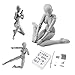 Haniforever Artists Manikin Art Mannequin Figures Supplies Drawing ToolsSmall Drawing Figure Model for SketchingPaintingAction Figure SetGreyFemale - Image 2