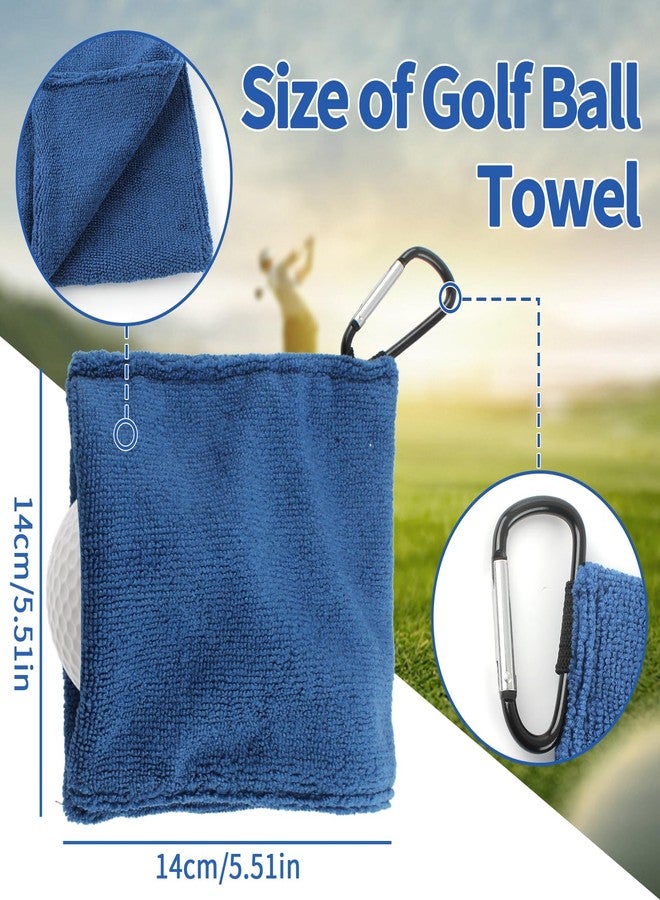 CENELO 3PCS Golf Ball Towel Small Pocket Towel with D Clip Fast Drying Easy Clean Portable Golf Ball Cleaner Pouch Outdoor Accessories for Beginners Men Women - Image 2