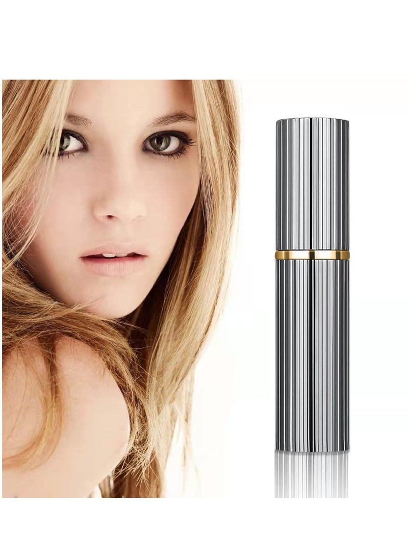 5ml Portable Mini Perfume Atomizer, 2 Pcs Aluminum Alloy Shell Refillable Empty Small Spray Bottle with No Leaking Bottom Filling Valve, TSA Scent Pump Case for Men and Women (black+golden)