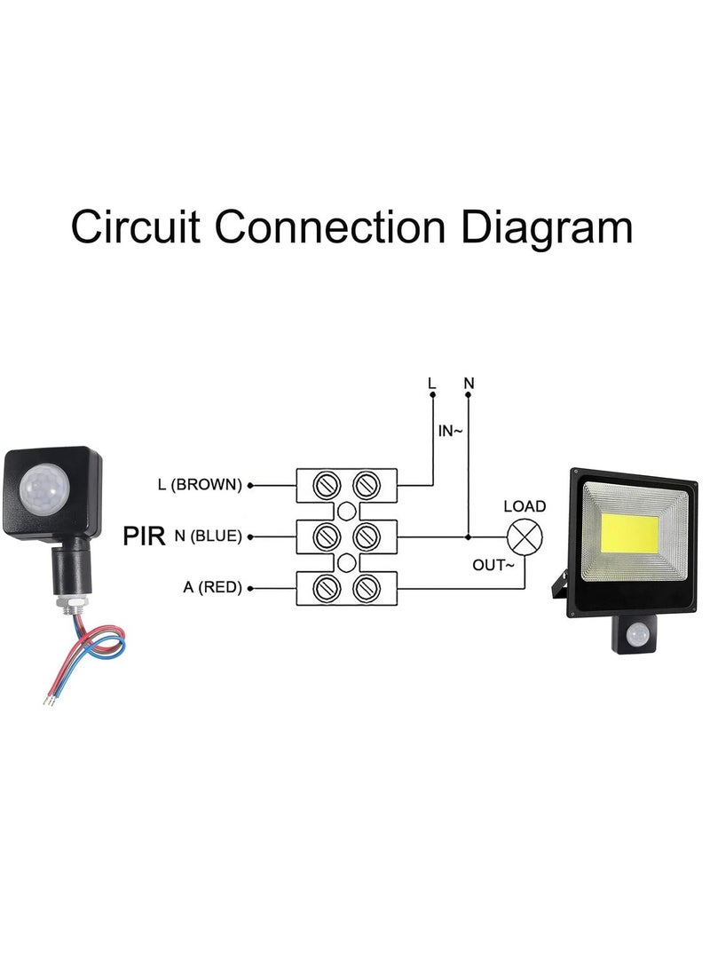 2PCS Adjustable PIR Motion Sensor Detector Outdoor Indoor Infrared Light Switch with LED Light Sensitive AC 85-265V Time Delay Home Lighting  - Image 4
