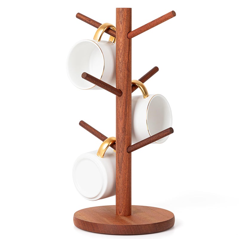 MyLifeUNIT Mug Holder Tree, Coffee Cup Holder with 6 Hooks (Reddish Brown) - Image 1