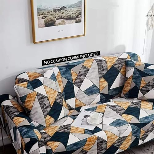 Outlay Home Universal 3 Seater Sofa Cover with Elasticity, Protective, Stretchable, Spandex & Polyester Sofa Slipcover (3 Seater, 185cm * 230cm) (Blue Check) - Image 3