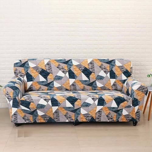 Outlay Home Universal 3 Seater Sofa Cover with Elasticity, Protective, Stretchable, Spandex & Polyester Sofa Slipcover (3 Seater, 185cm * 230cm) (Blue Check) - Image 1